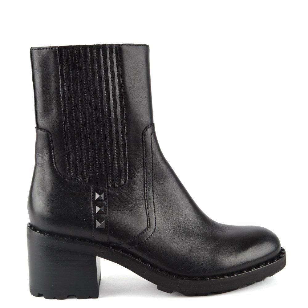 ASH XOX LEATHER BIKER LUG SOLE BOOTS  BLK NWT SZ EUR 39 US 8.5
